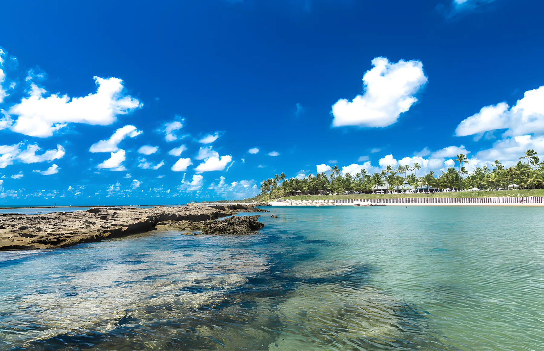 Praia de águas turquesa em Porto de Galinhas